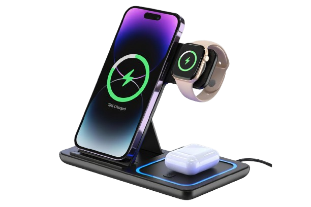 TriCharge Pro – 3-in-1 Wireless Charging Station